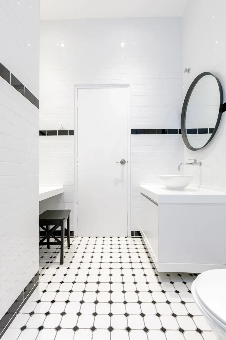 white cosy bathroom after renovation